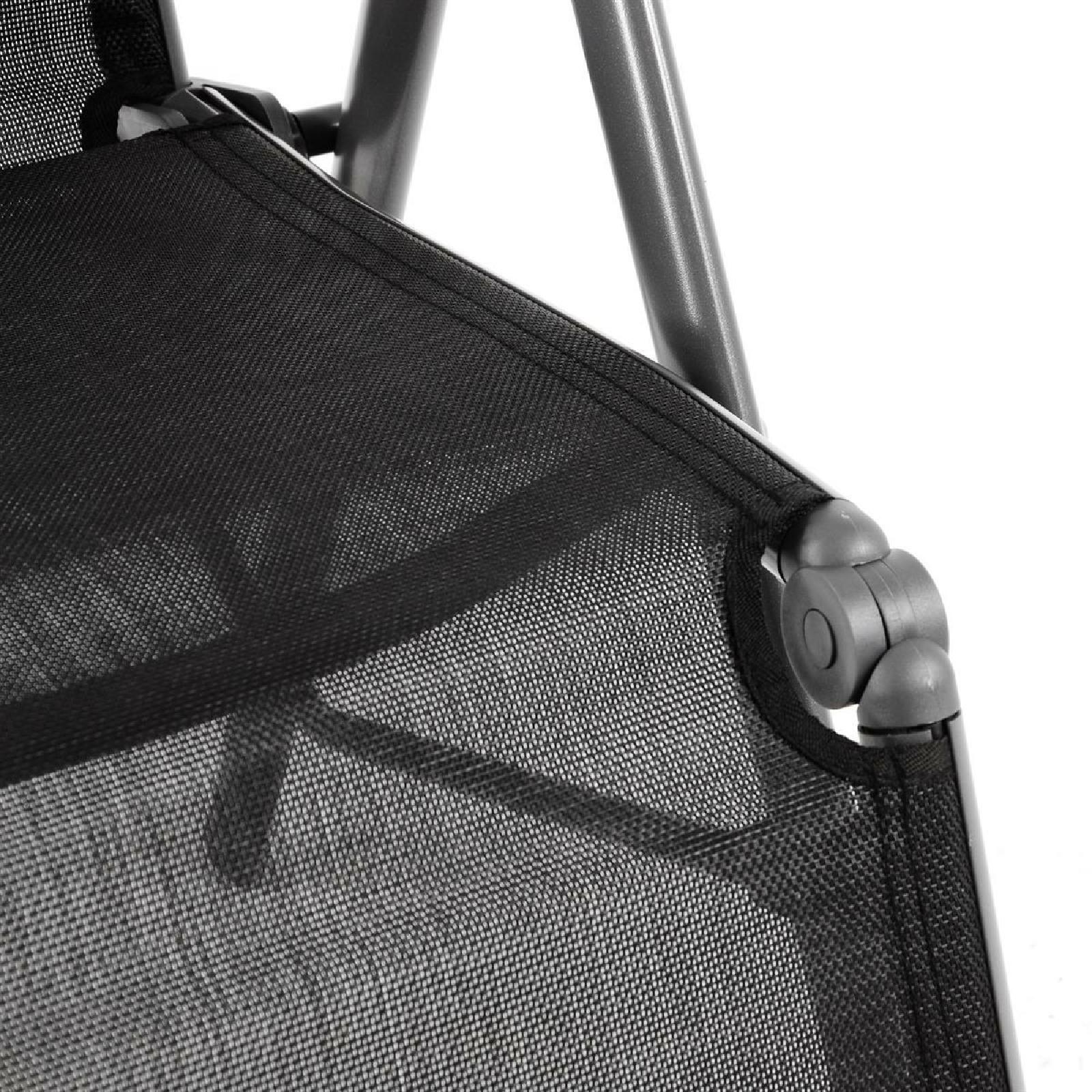 VCM Klappsessel schwarz Textilene B/H/T: ca. 55x112x60 cm