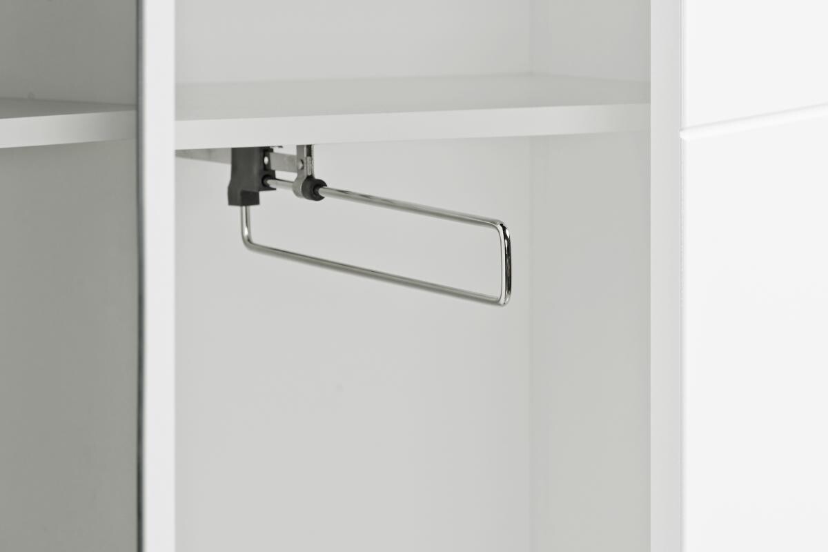 Mehrzweckschrank Mailand 23 weiß weiß Hochglanz B/H/T: ca. 86x202x35 cm