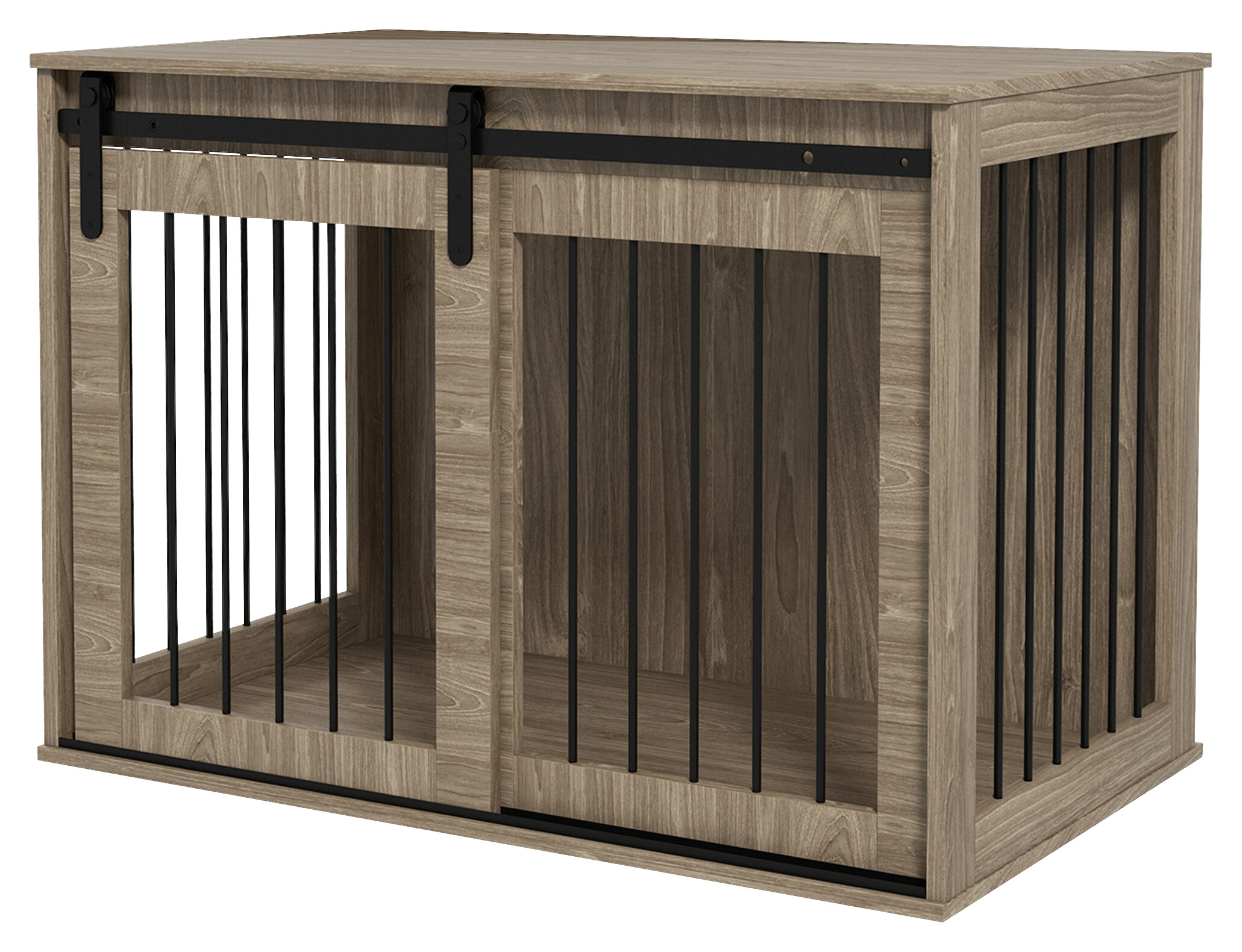 PawHut Hundekäfig nussbaum Spanplatte B/H/L: ca. 58x61x98 cm