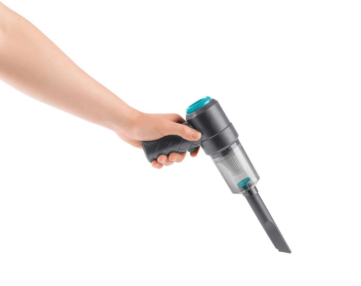 CLEANmaxx Akku-Handstaubsauger blau grau B/H/L: ca. 6,5x11,5x16 cm