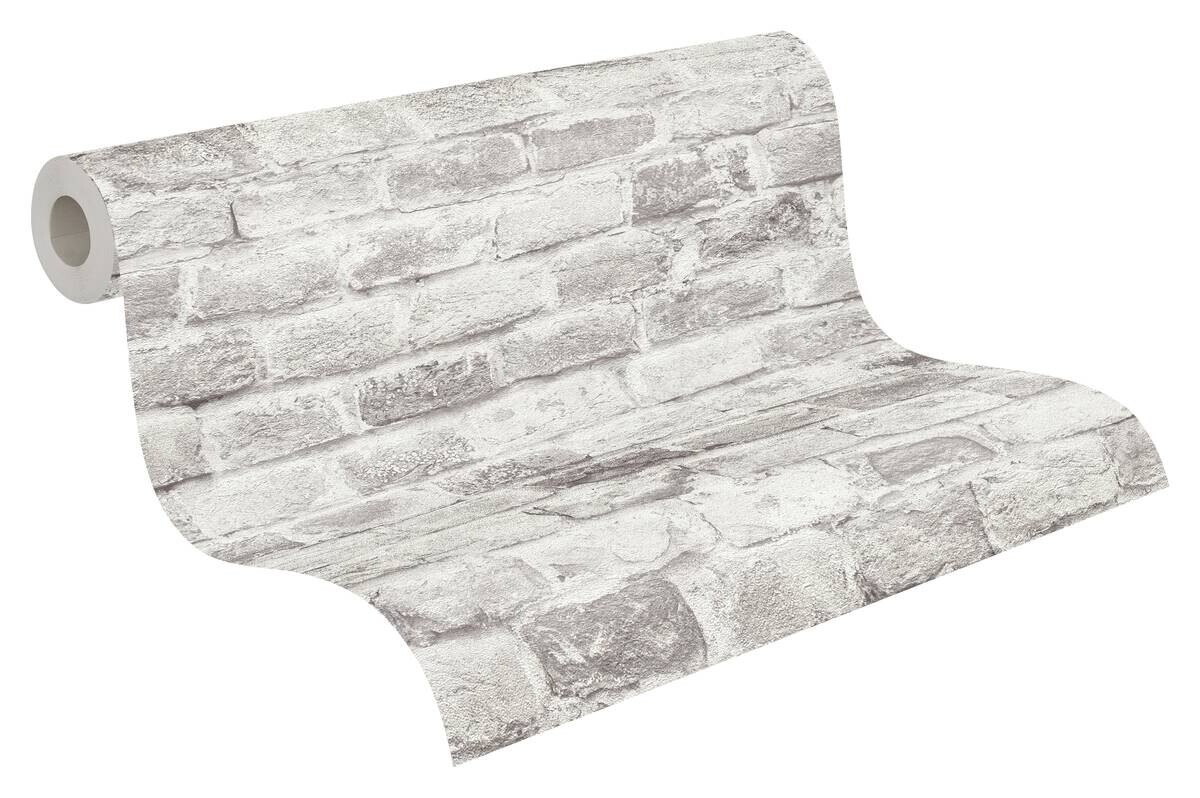 A.S.Creation Vliestapete grau weiß B/H/D: ca. 53x1005x8,6 cm