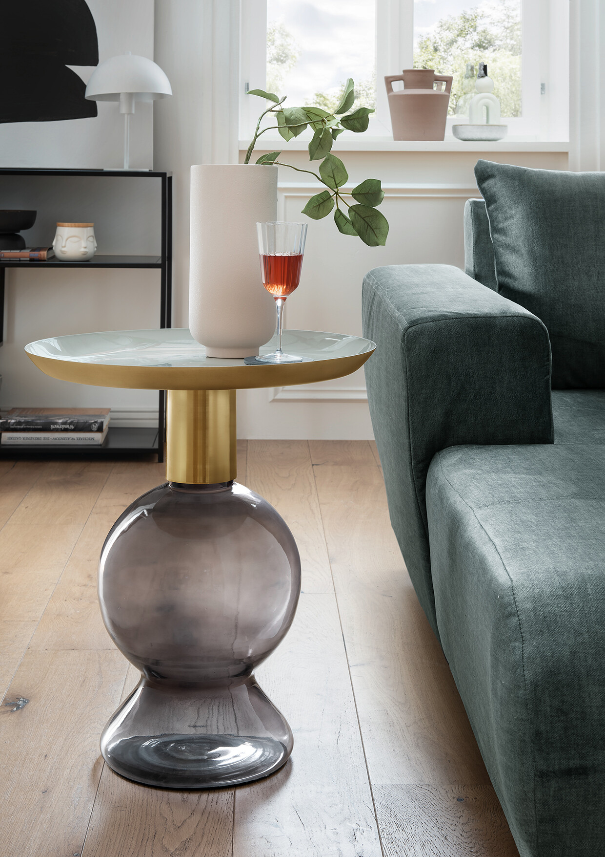 Beistelltisch Mattia creme Metall H/D: ca. 60x50 cm