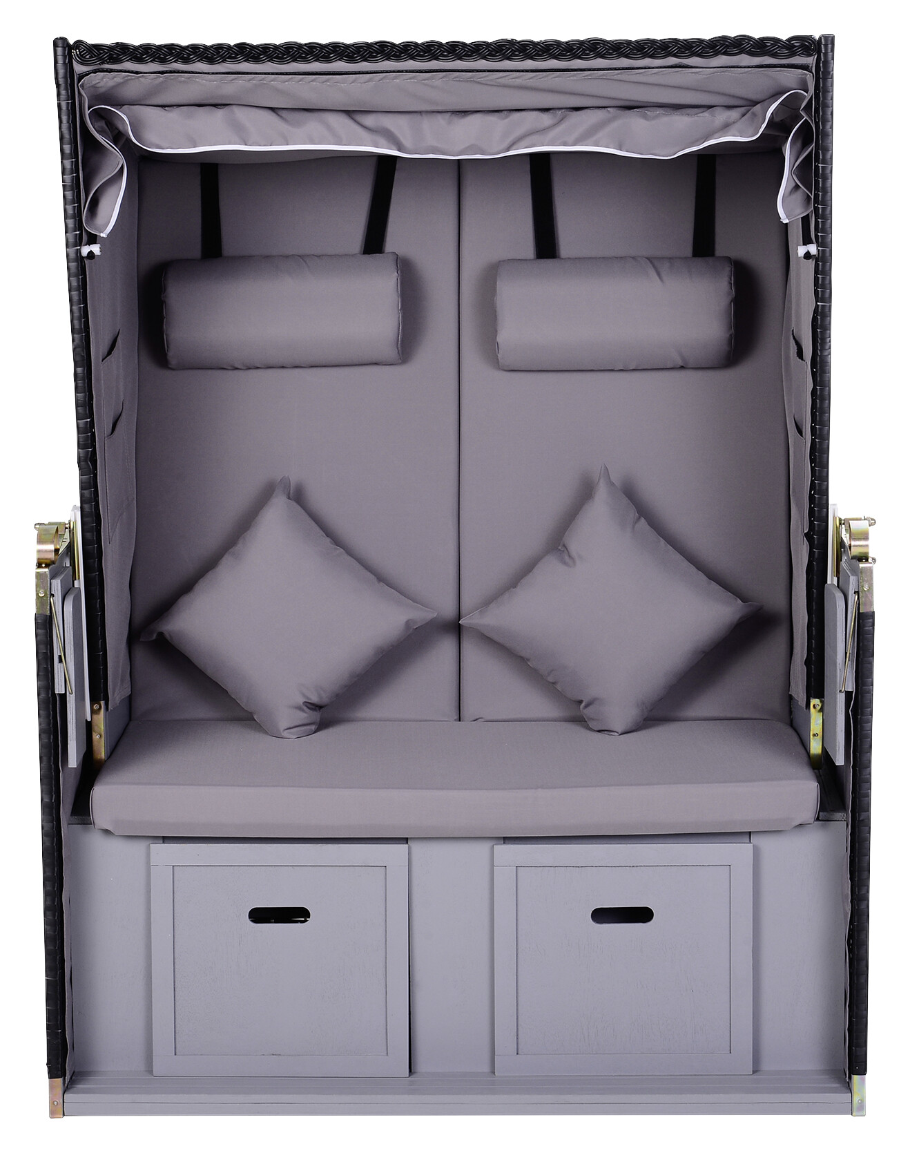 Outsunny Strandkorb grau Metall B/H/T: ca. 118x150x79 cm