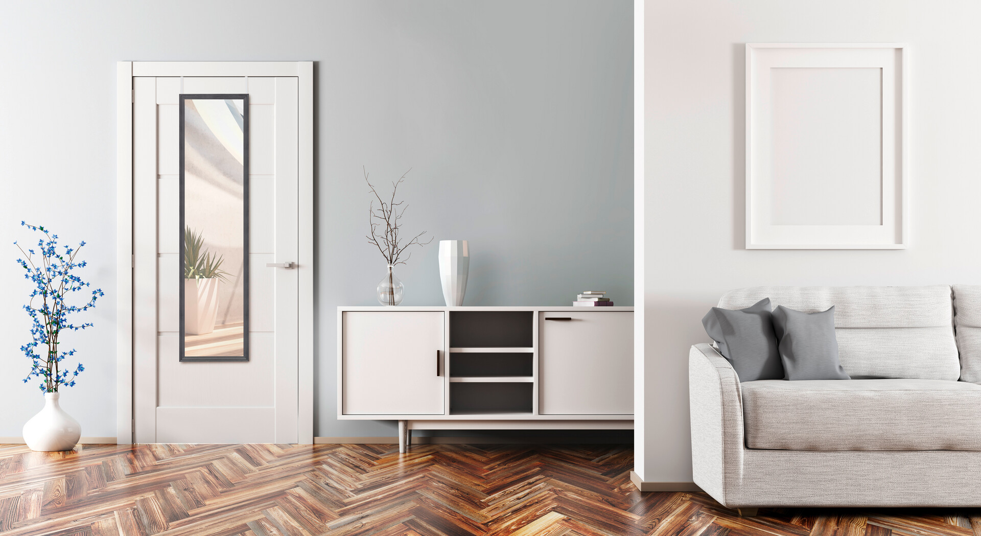 Türhängespiegel Bea schwarz B/H: ca. 30x120 cm