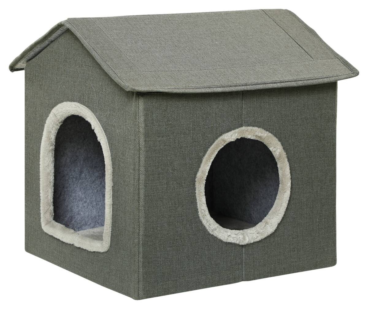 PawHut Katzenhaus grau PVC B/H/L: ca. 43,5x40,5x39 cm PawHut Katzenhaus grau PVC B/H/L: ca. 43,5x40,5x39 cm