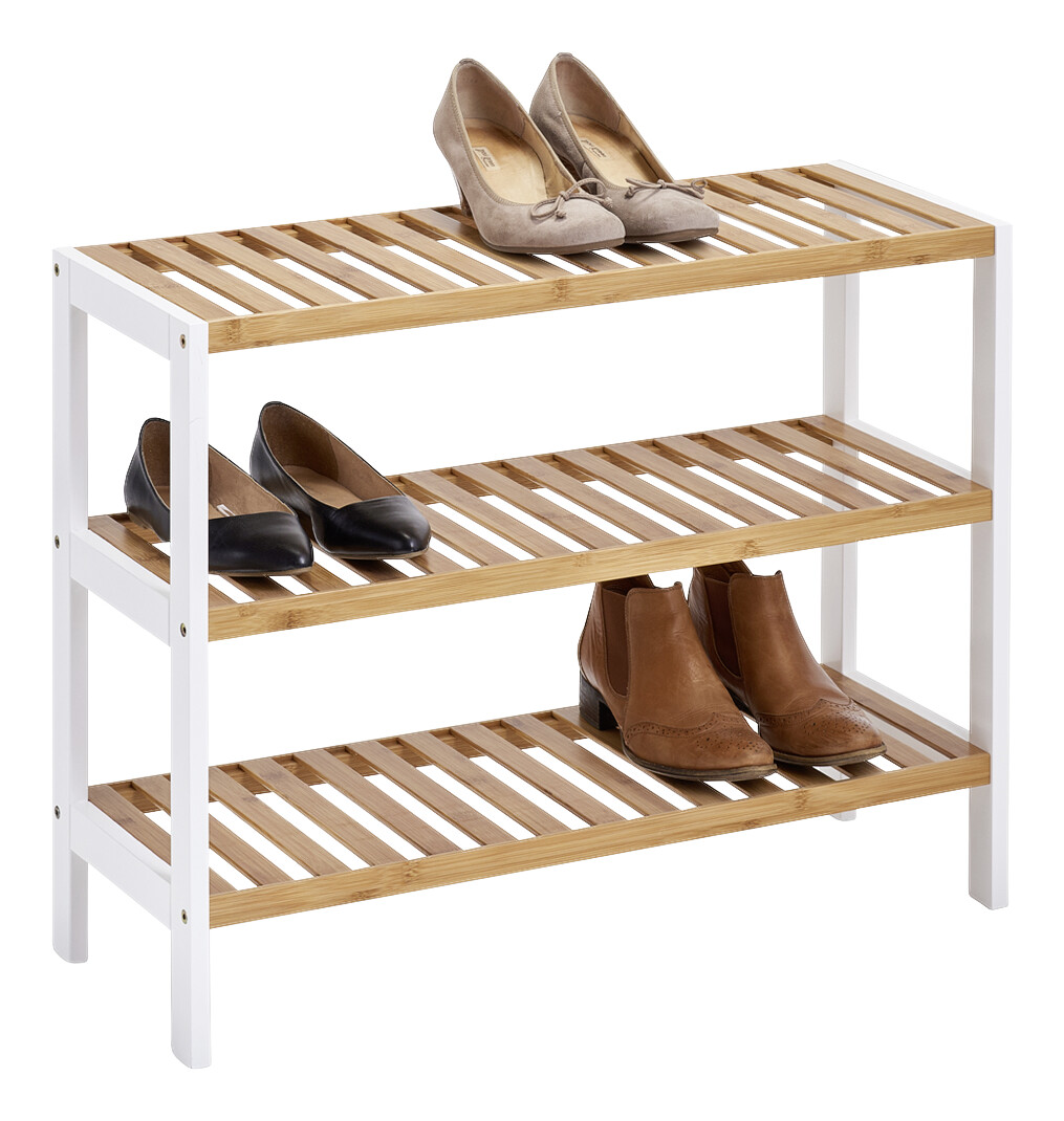 Zeller Schuhregal weiß Bambus B/H/T: ca. 70x54x26 cm Zeller Schuhregal weiß Bambus B/H/T: ca. 70x54x26 cm