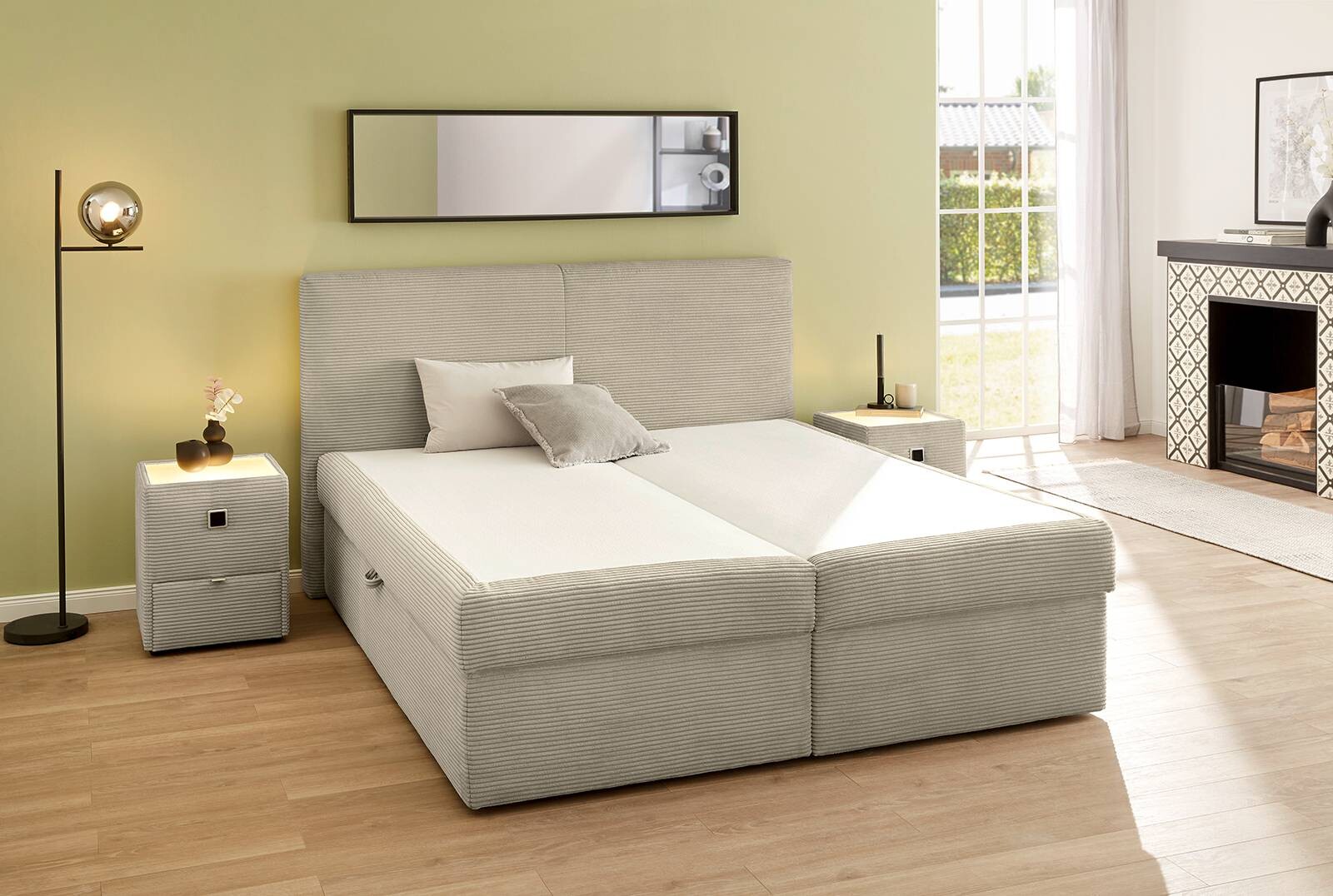 Boxbett Greige B/H/T: ca. 188x112x213 cm