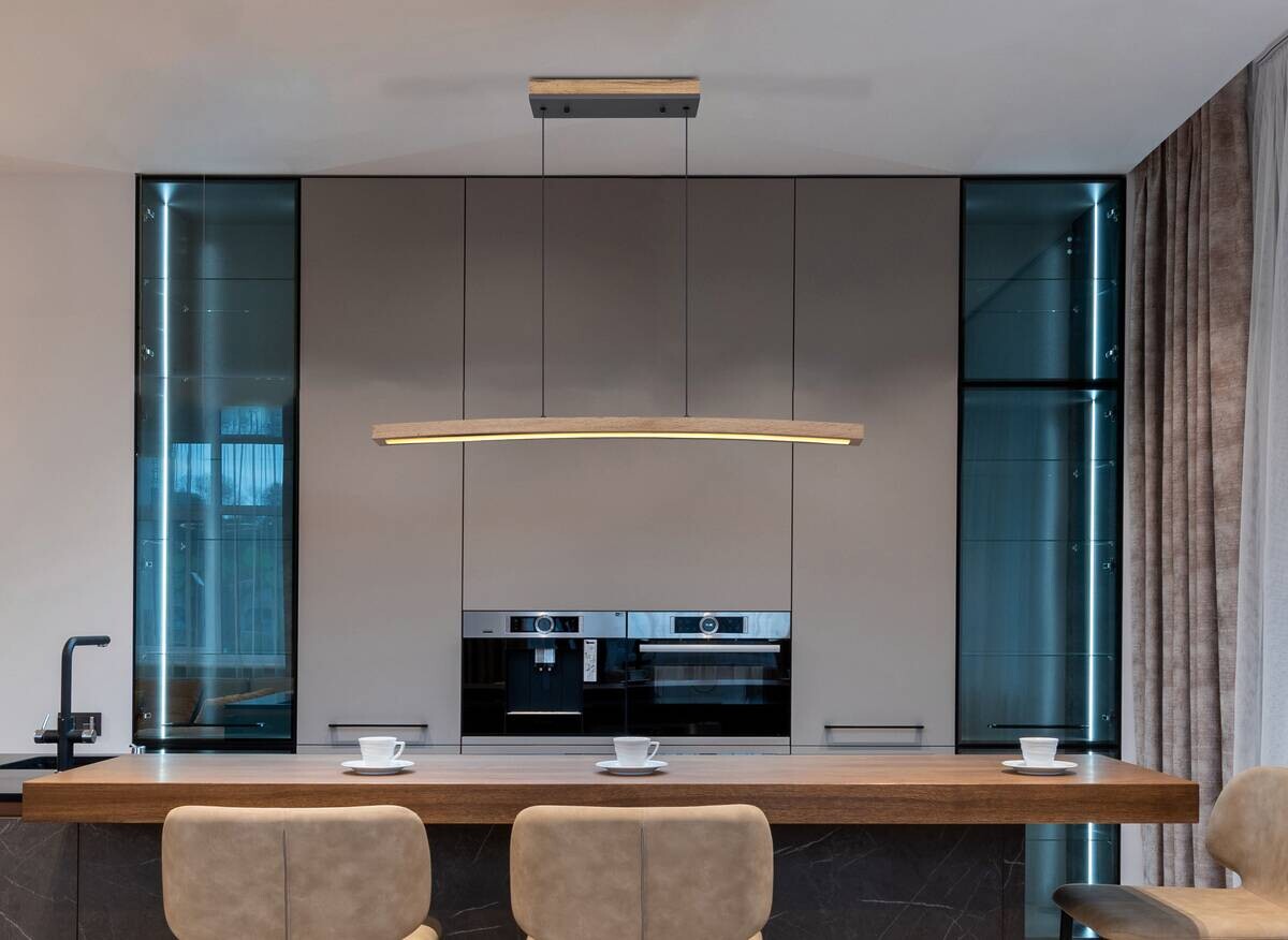 GLOBO LED-Pendelleuchte Opal Graphit Kunststoff Metall B/H/T: ca. 7x120x100 cm