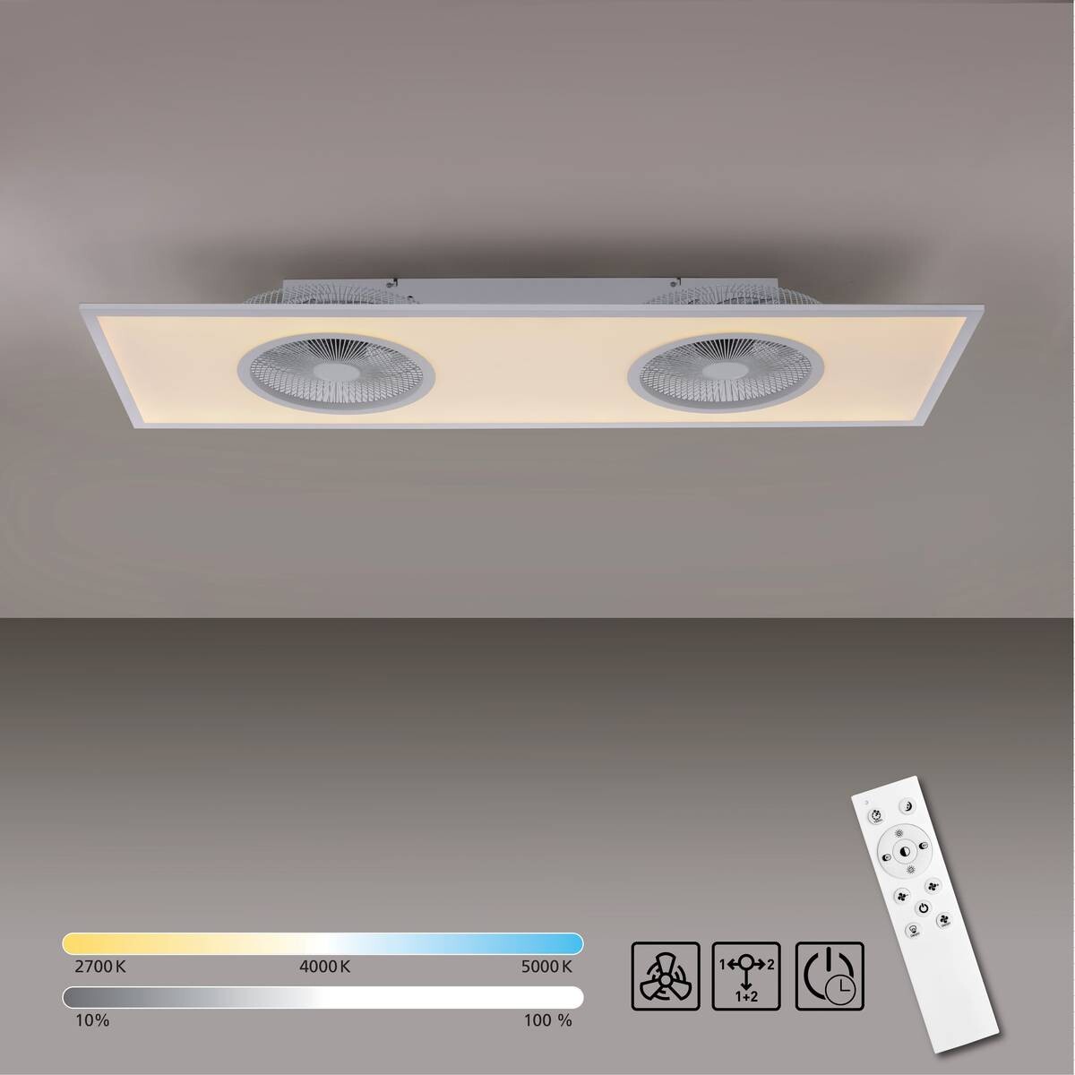 Just Light LED-Deckenleuchte FLAT-AIR 14643-16 weiß Kunststoff B/H/T: ca. 40x12,5x120 cm 1 Brennstellen