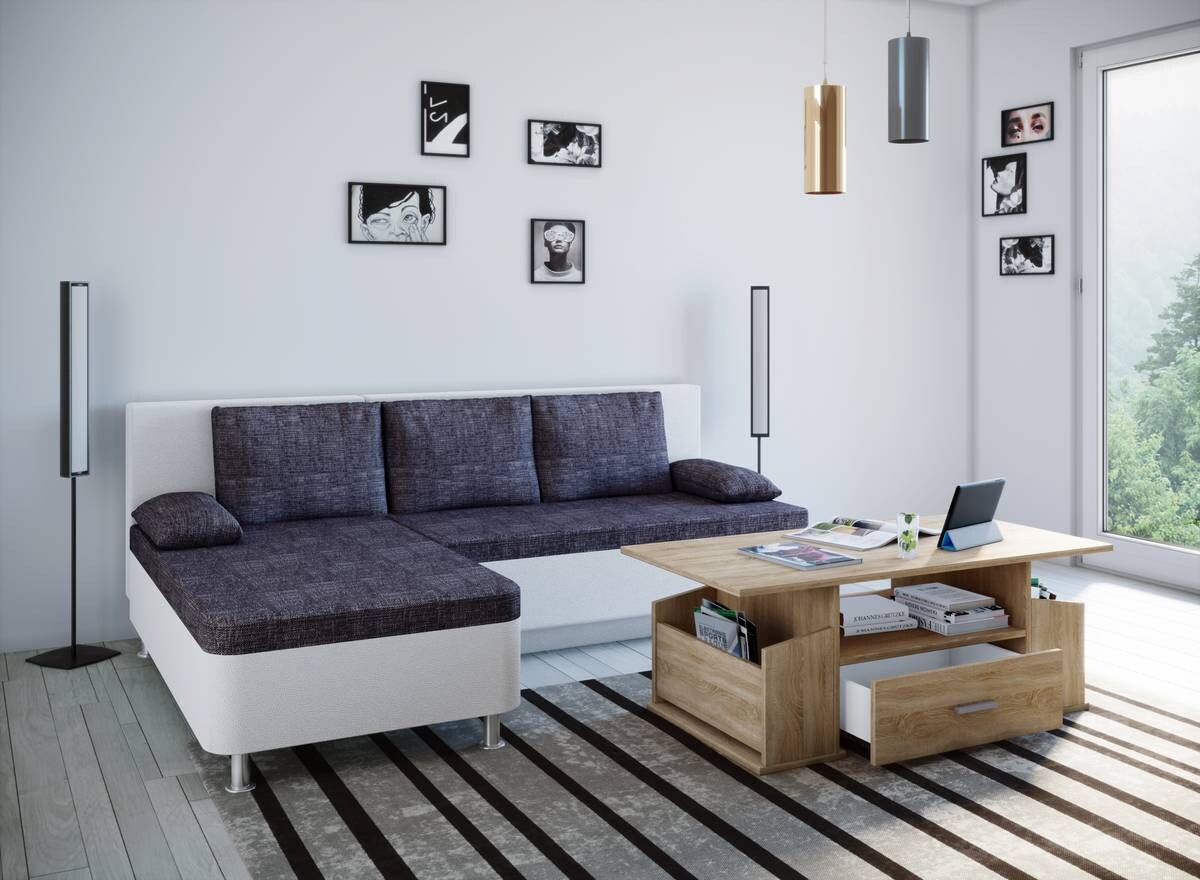 VCM Möbel Couchtisch Junata Eiche Sonoma Holzwerkstoff B/H/T: ca. 110x44x52 cm