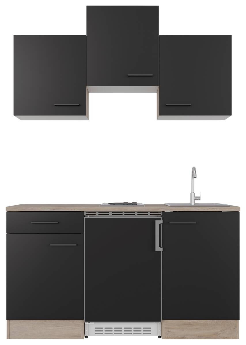 Küchenblock Capri schwarz B/H/T: ca. 151x226x60 cm