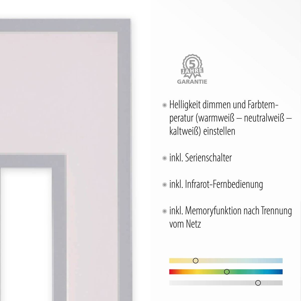 Just Light LED-Deckenleuchte RECESS 11647-16 weiß grau Kunststoff Metall B/H/T: ca. 30x5x100 cm 1 Brennstellen