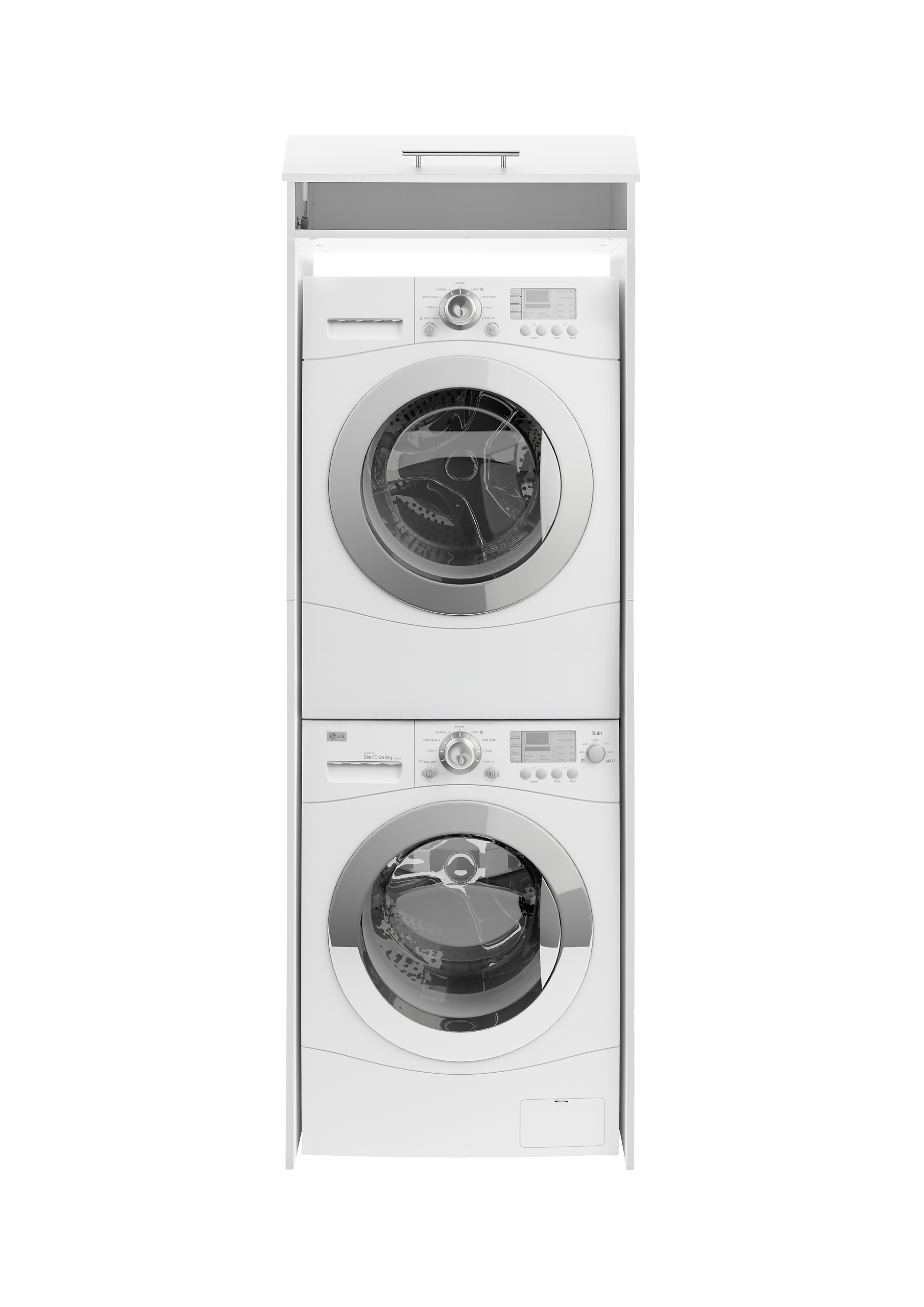 Respekta Waschmaschinenumbauschrank Clara weiß matt B/H/T: ca. 67,4x200x67,6 cm