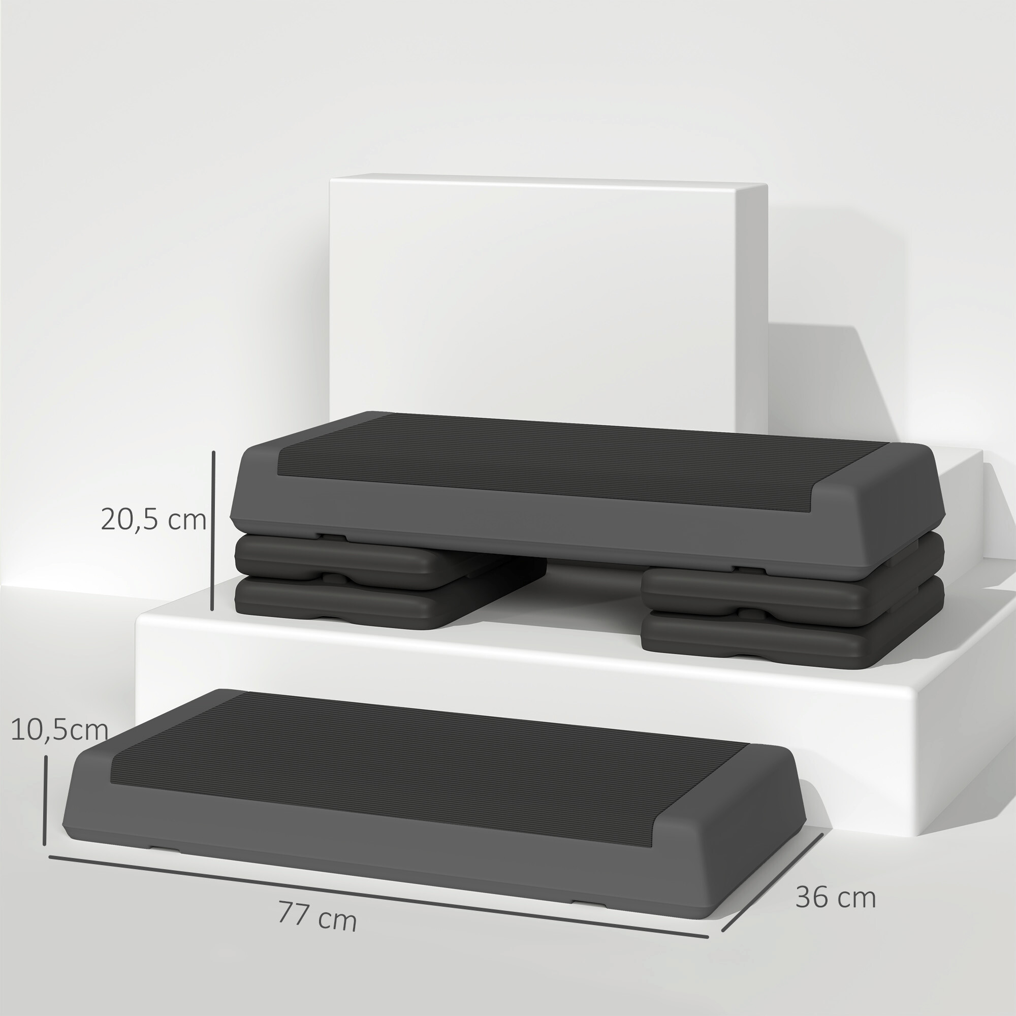 SPORTNOW Aerobic-Stepper grau B/H/L: ca. 36x20,5x77 cm