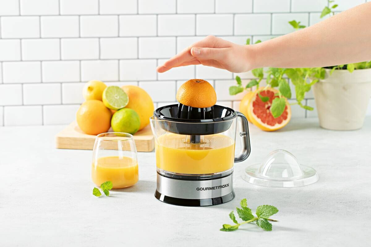 GOURMETmaxx Zitruspresse schwarz Kunststoff Edelstahl B/H/L: ca. 14x21x19 cm ca. 0,7 l