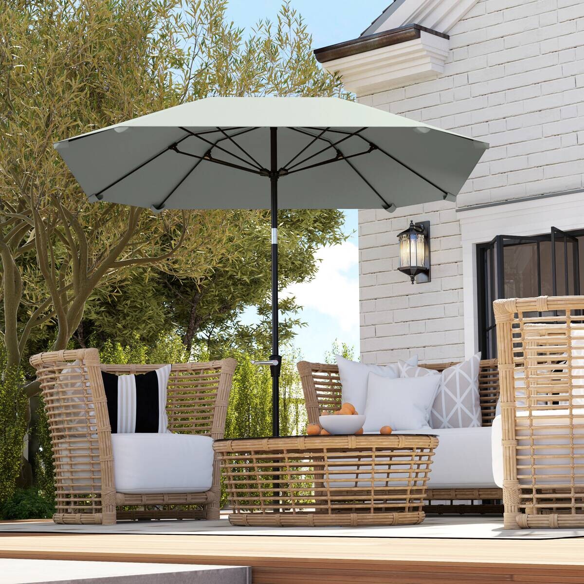 Outsunny Sonnenschirm dunkelgrau Aluminium B/H/L: ca. 233x240x233 cm