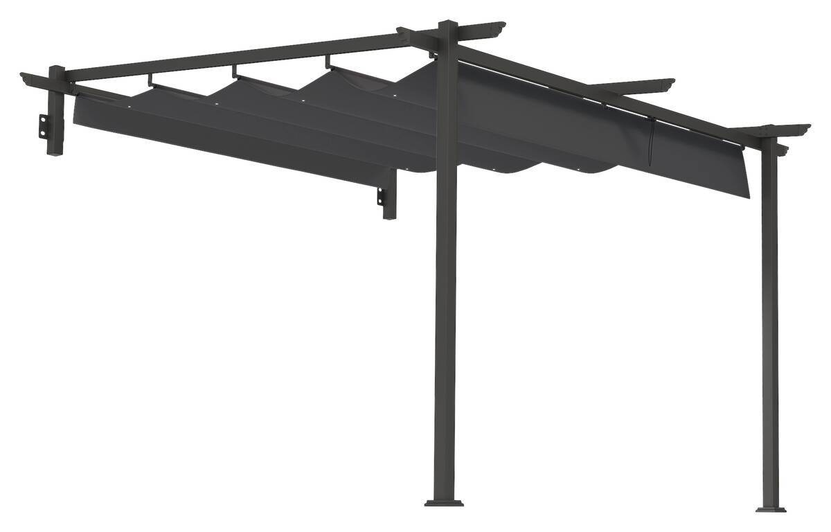 Outsunny Pergola dunkelgrau Aluminium B/H/L: ca. 297x230x297 cm