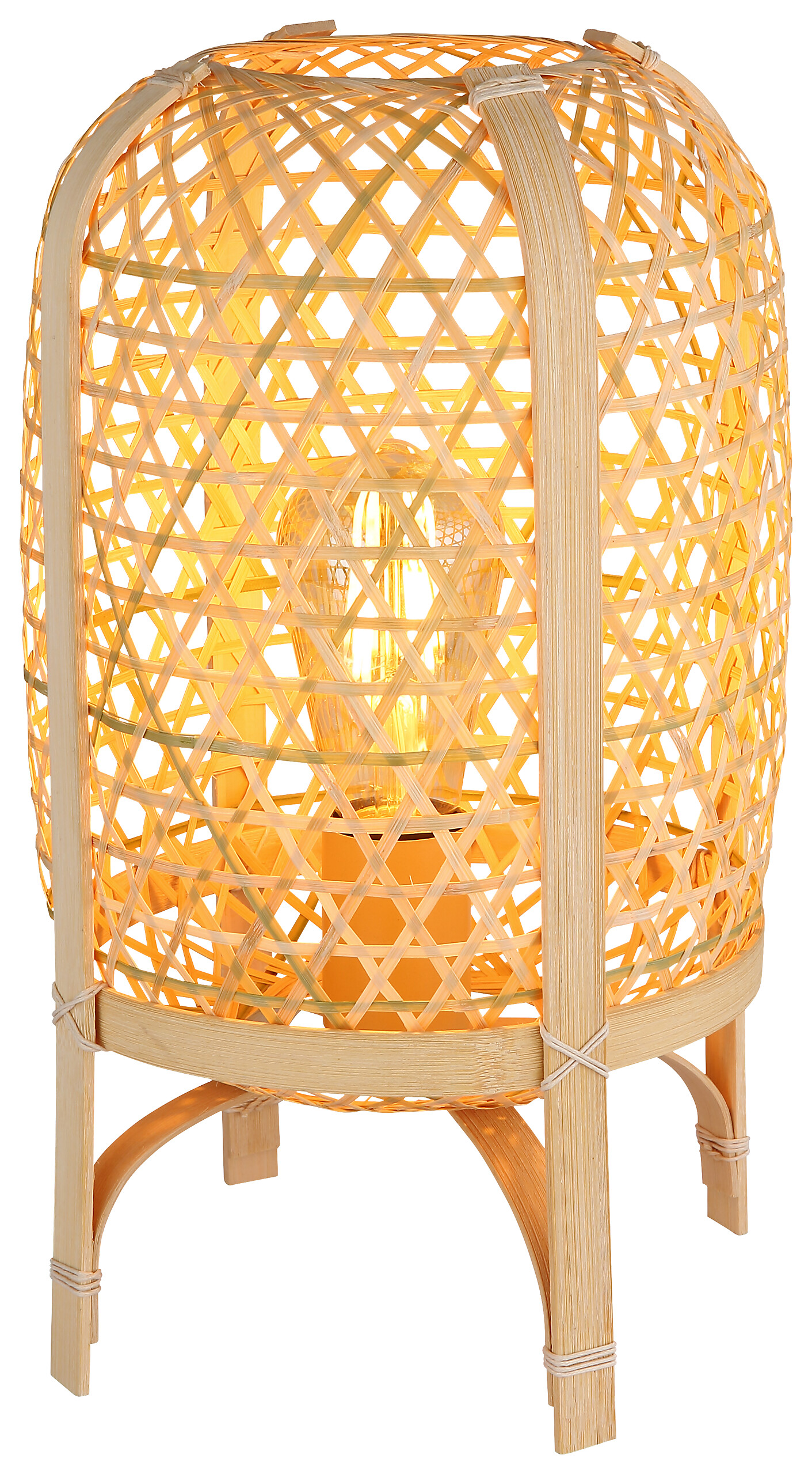 GLOBO Tischleuchte natur Metall H/D: ca. 37x22 cm E27 1 Brennstellen