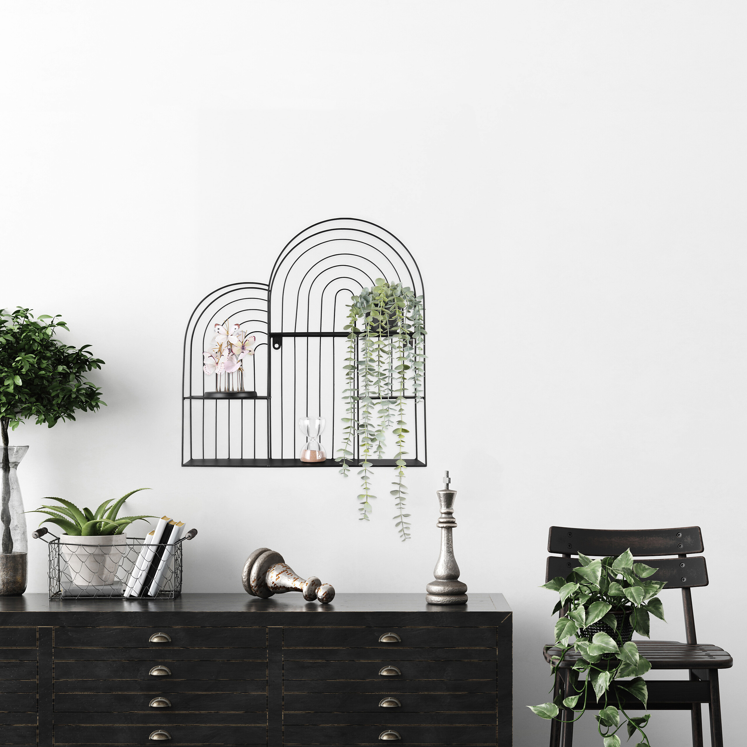 Wandregal Ivy schwarz B/H/T: ca. 55x54x11 cm Wandregal Ivy schwarz B/H/T: ca. 55x54x11 cm