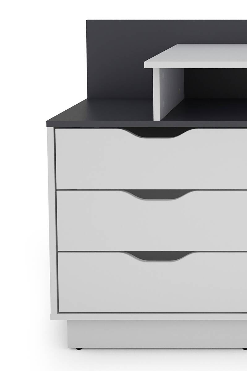 Schreibtisch BELFAST weiß anthrazit B/H/T: ca. 138x83,5x51,5 cm