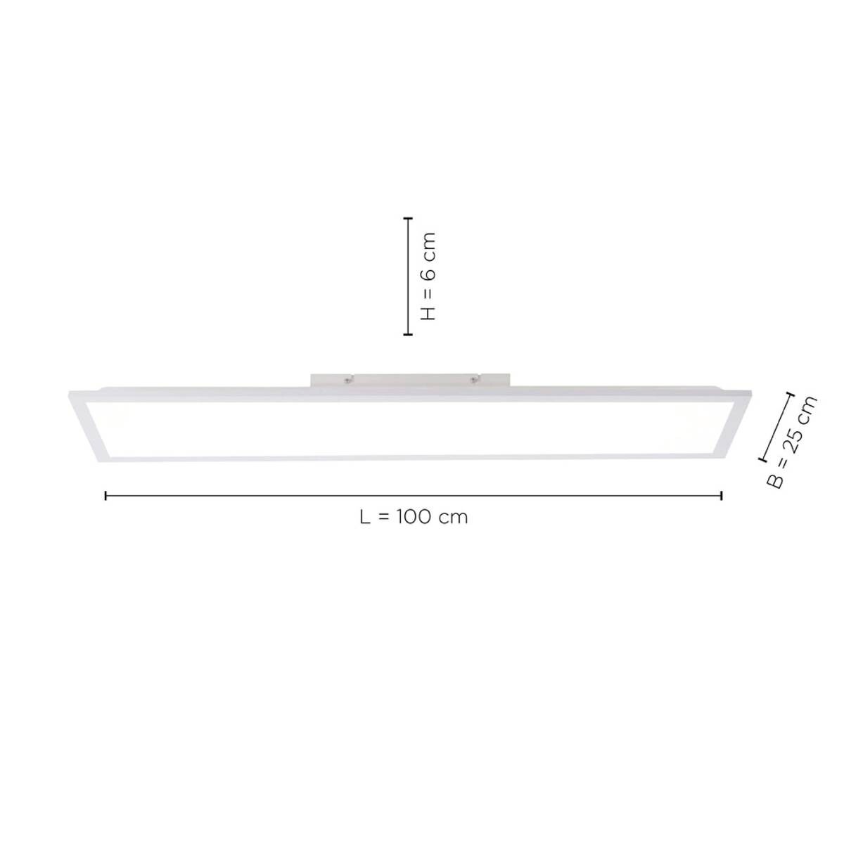 Just Light Deckenleuchte 12201-16 Flat weiß Kunststoff B/H/L: ca. 45x6x45 cm 1 Brennstellen