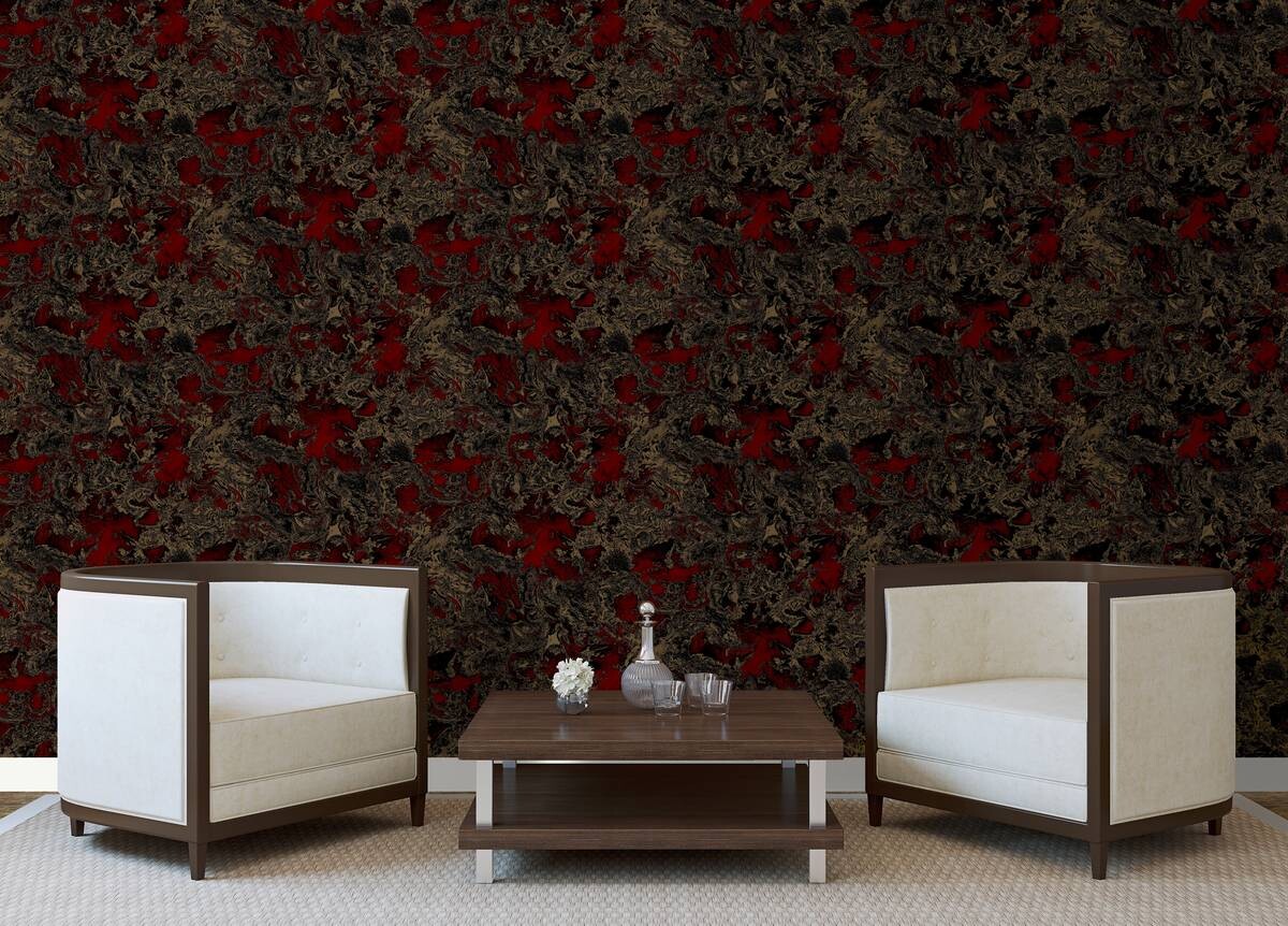 Vinyltapete Marmoroptik bordeauxrot gold B/L: ca. 53x1005 cm