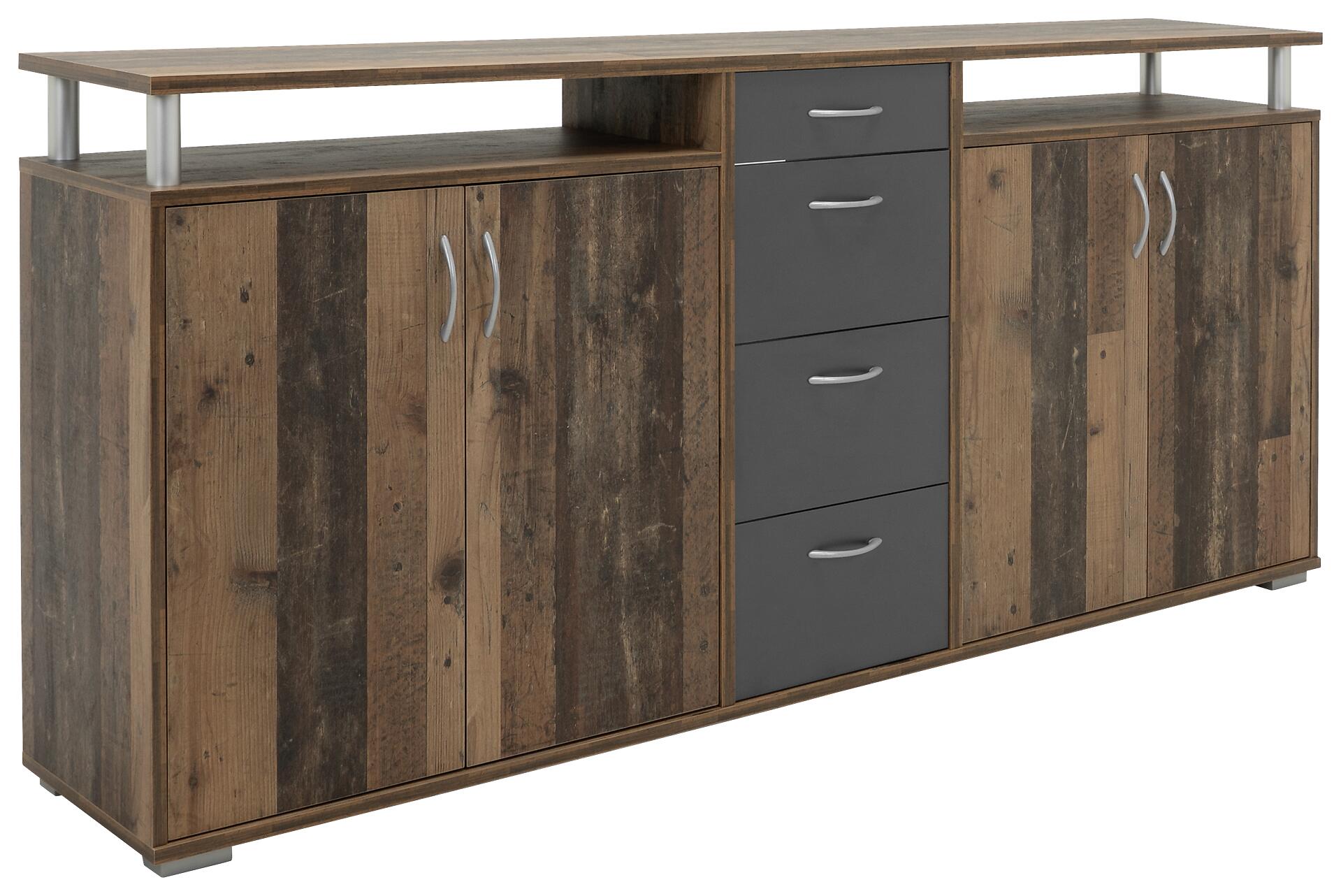 Sideboard Maximo Old Wood Nachbildung anthrazit B/H/T: ca. 208x94x38 cm