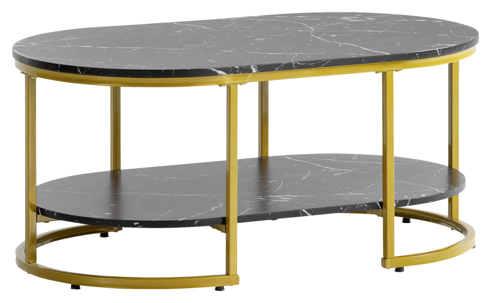 Wohnling Couchtisch schwarz Marmor B/H/T: ca. 100x45x60 cm