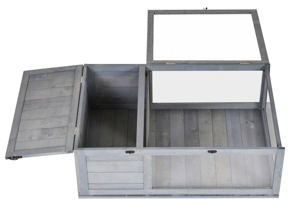 PawHut Schildkrötenhaus grau Holz B/H/L: ca. 60,5x32x91 cm