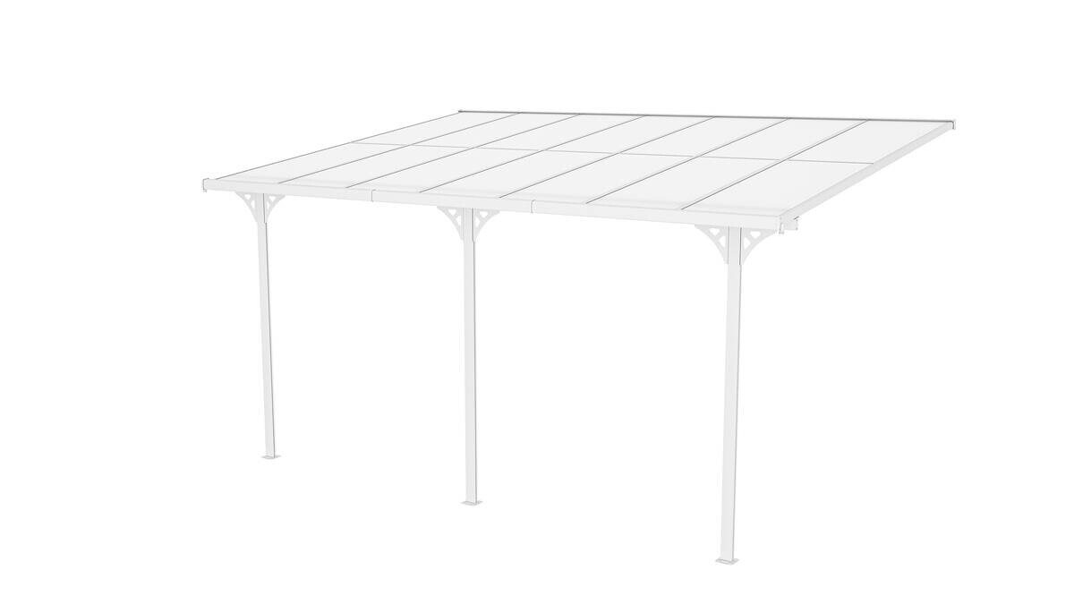 Westmann Terrassenüberdachung Bruce weiß Aluminium B/H/L: ca. 435x270x300 cm