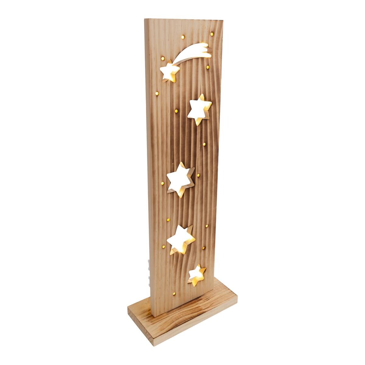 Näve Leuchten LED-Dekoleuchte natur Holz B/H/T: ca. 11x60x21,5 cm