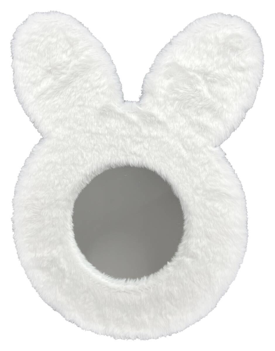 Dekorspiegel Hase weiß Plüsch B/H/T: ca. 31x40x2 cm