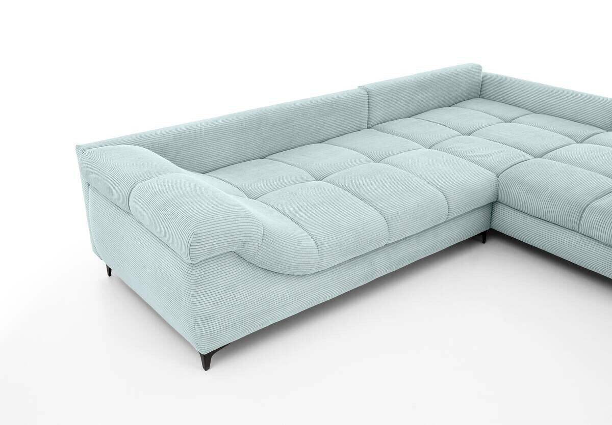 Ecksofa blaugrau Microfaser B/H/T: ca. 332x96x227 cm