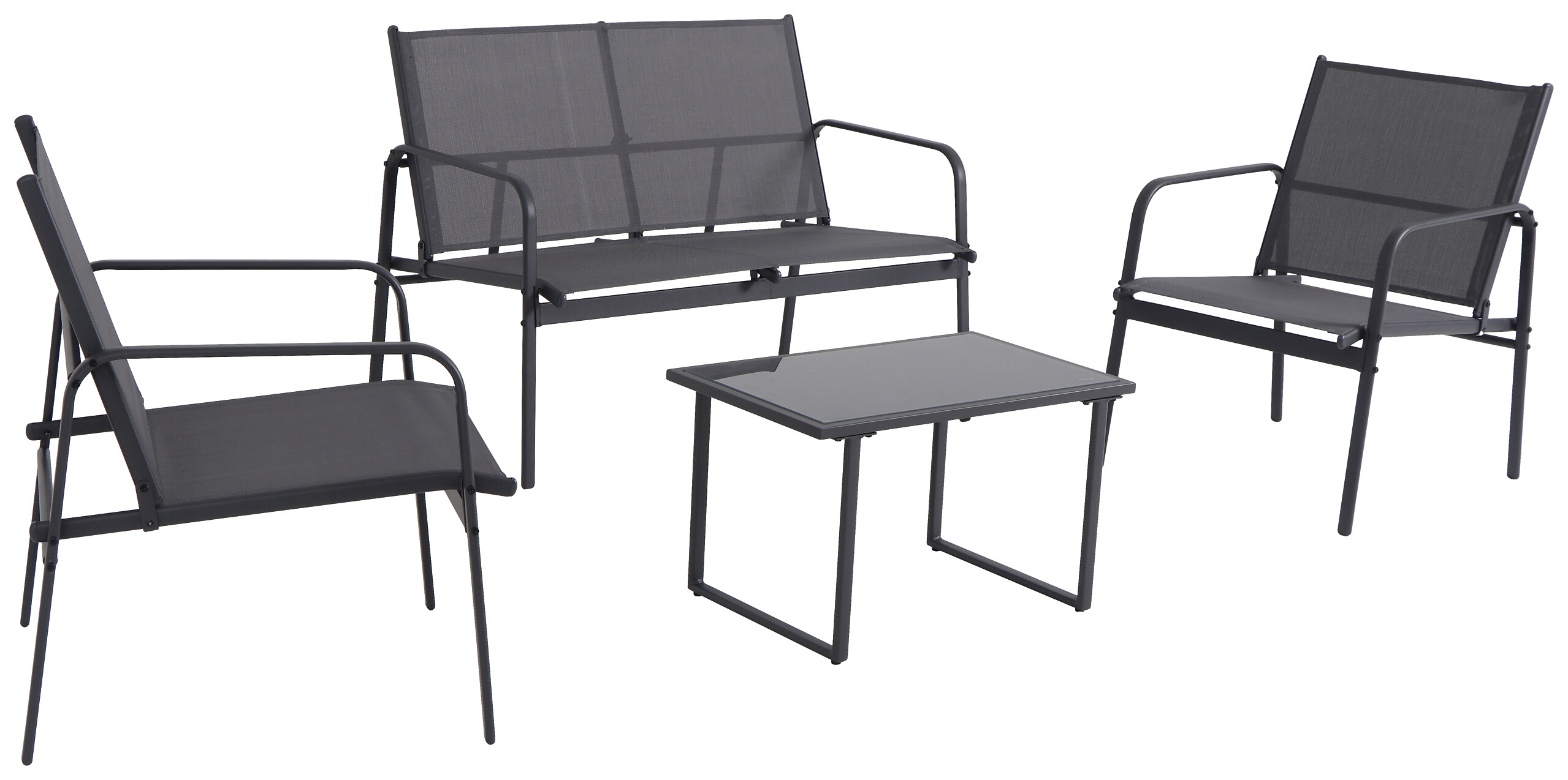 POCOline Gartensitzgruppe Lille dunkelgrau Stahlrohr