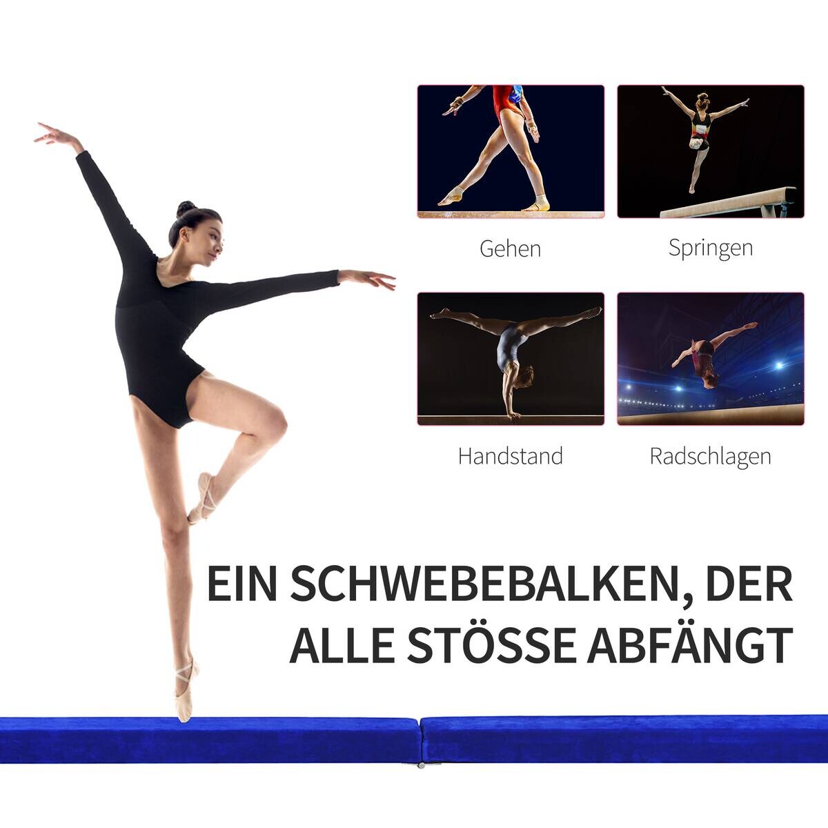 HOMCOM Fitness-Zubehör blau Holz B/H/L: ca. 10x210x6,5 cm