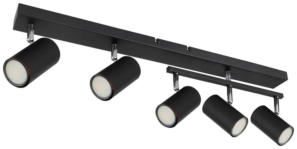 GLOBO Strahler 57911-5B Robby schwarz Metall B/H/L: ca. 35x17x70 cm GU10 5 Brennstellen