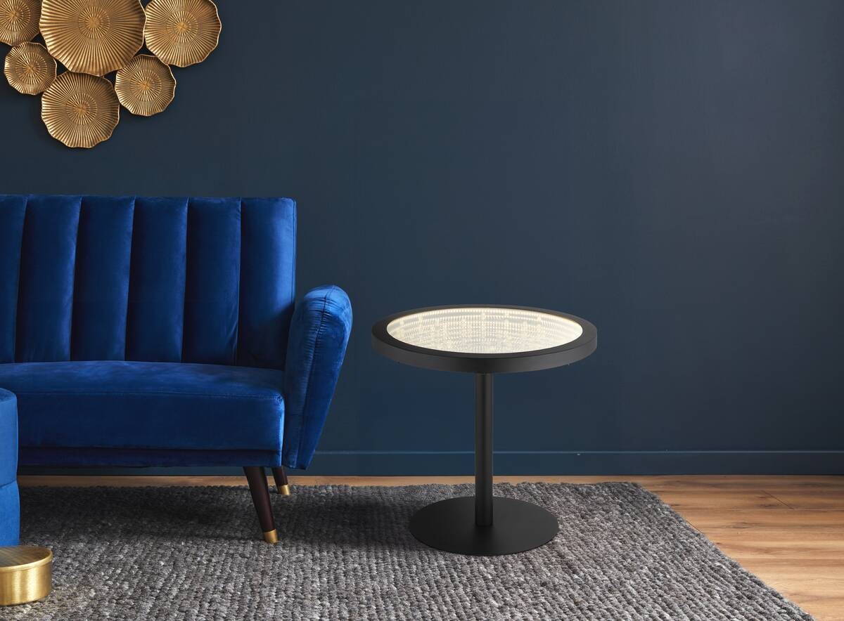 GLOBO LED-Stehleuchte schwarz Glas Metall H/D: ca. 47,5x50 cm 1 Brennstellen