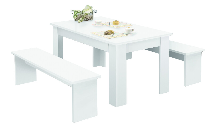 Tischgruppe München weiß Spanplatte B/H/T: ca. 140x75x80 cm