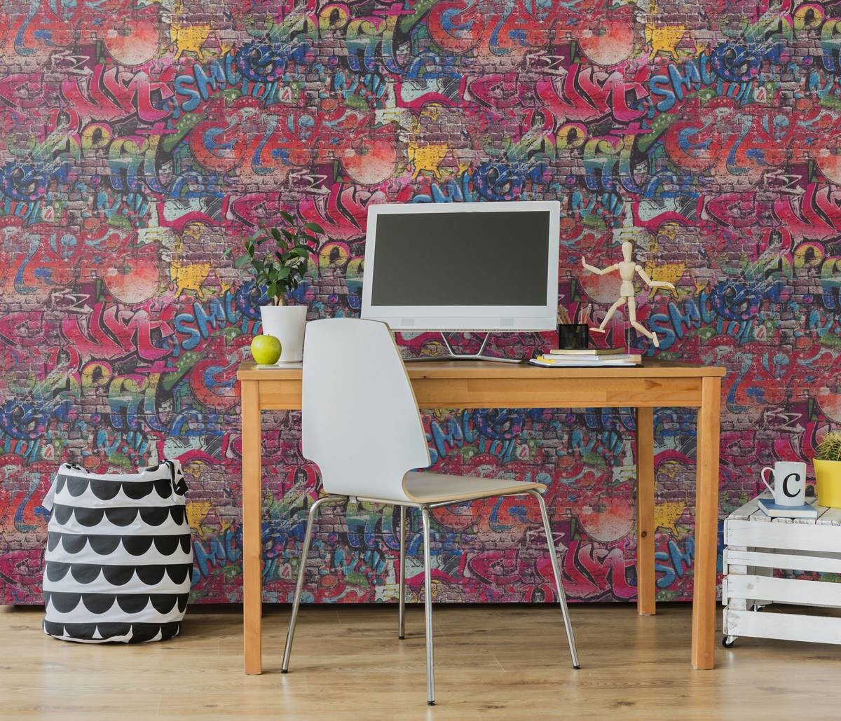 Erismann Papiertapete Graffiti bunt B/L: ca. 53x1005 cm