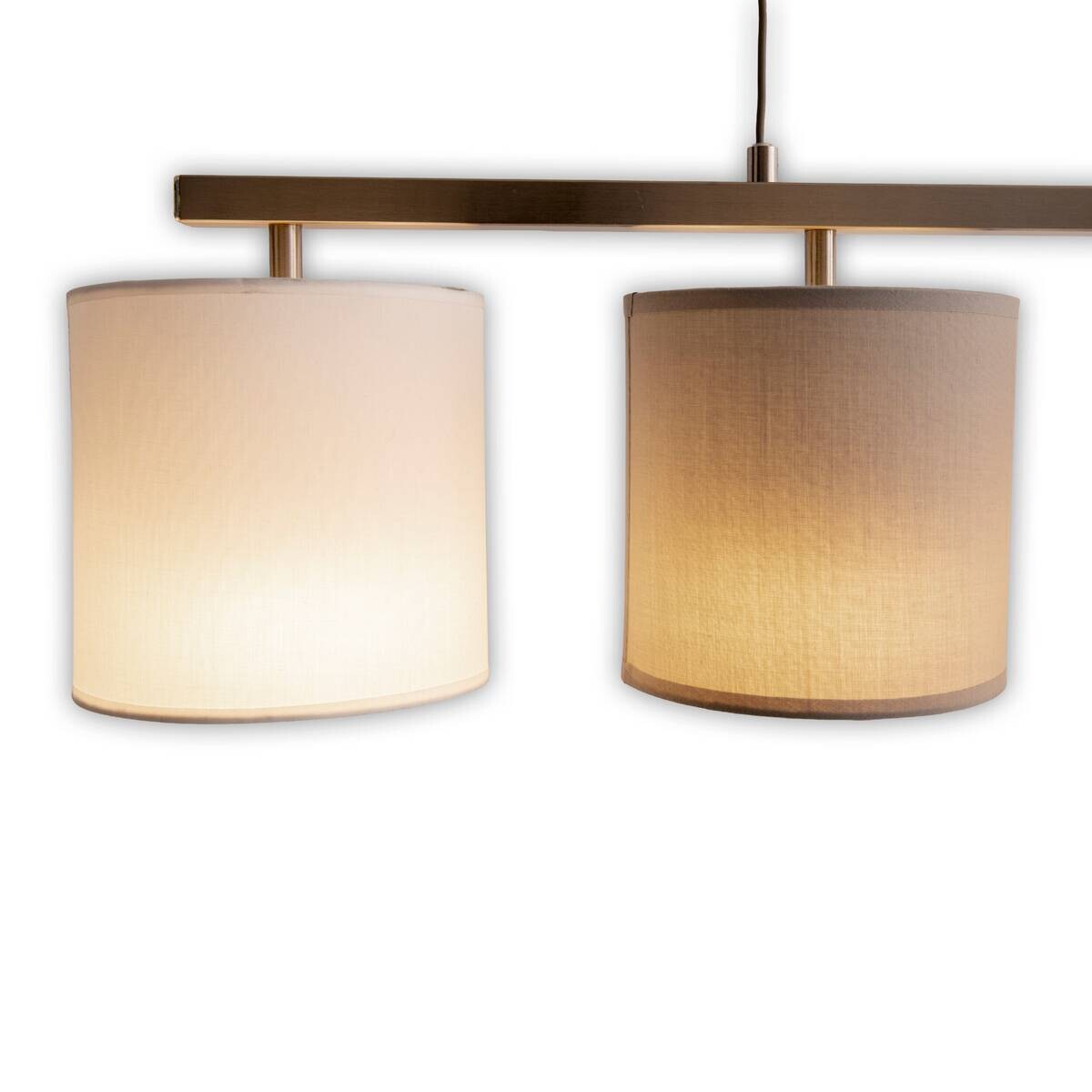 Näve Leuchten Pendelleuchte 7090516 grau Metall Kunststoff Textil B/H/T: ca. 15x116x86 cm E27 4 Brennstellen