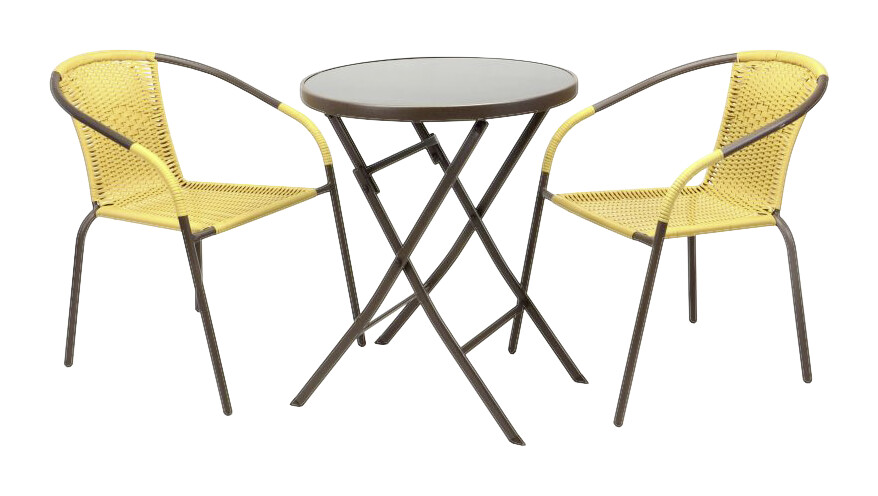 VCM Balkonset braun Polyester B/H/T: ca. 53x72x65 cm