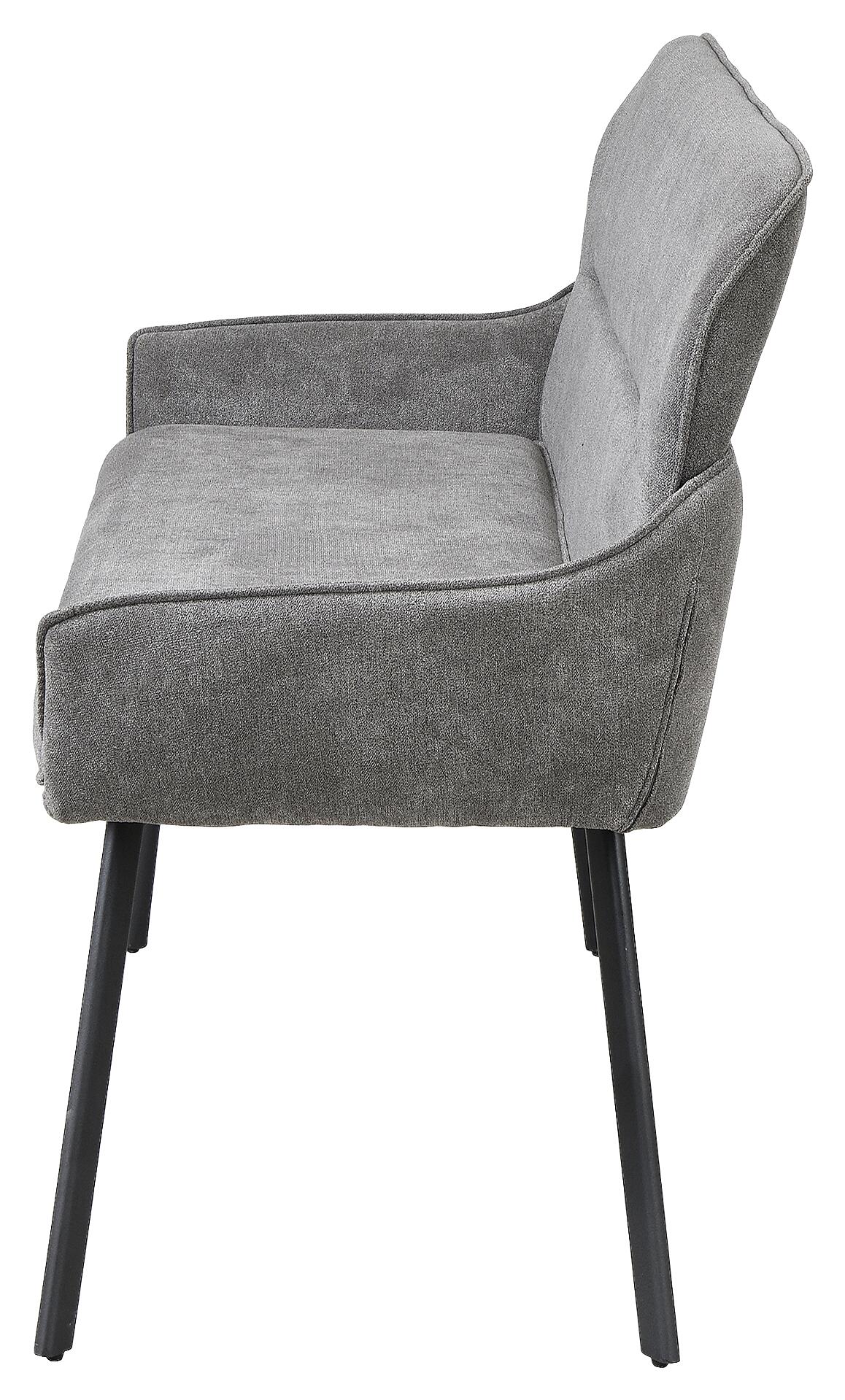 Sitzbank RICO schwarz grau Metall Stoff B/H/T: ca. 160x90x62 cm