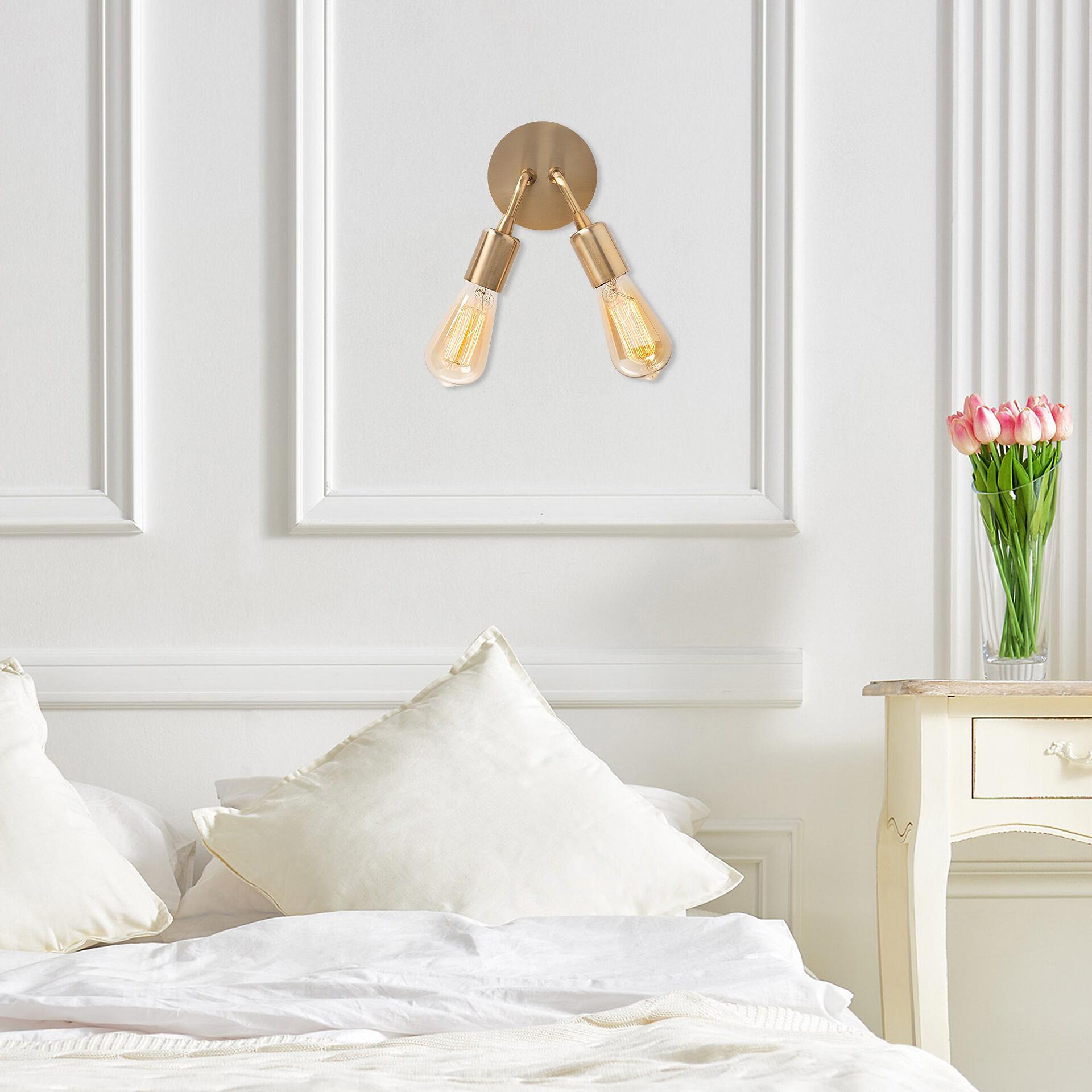 Opviq Wandleuchte Metall B/H/L: ca. 14x20x14 cm E27 2 Brennstellen