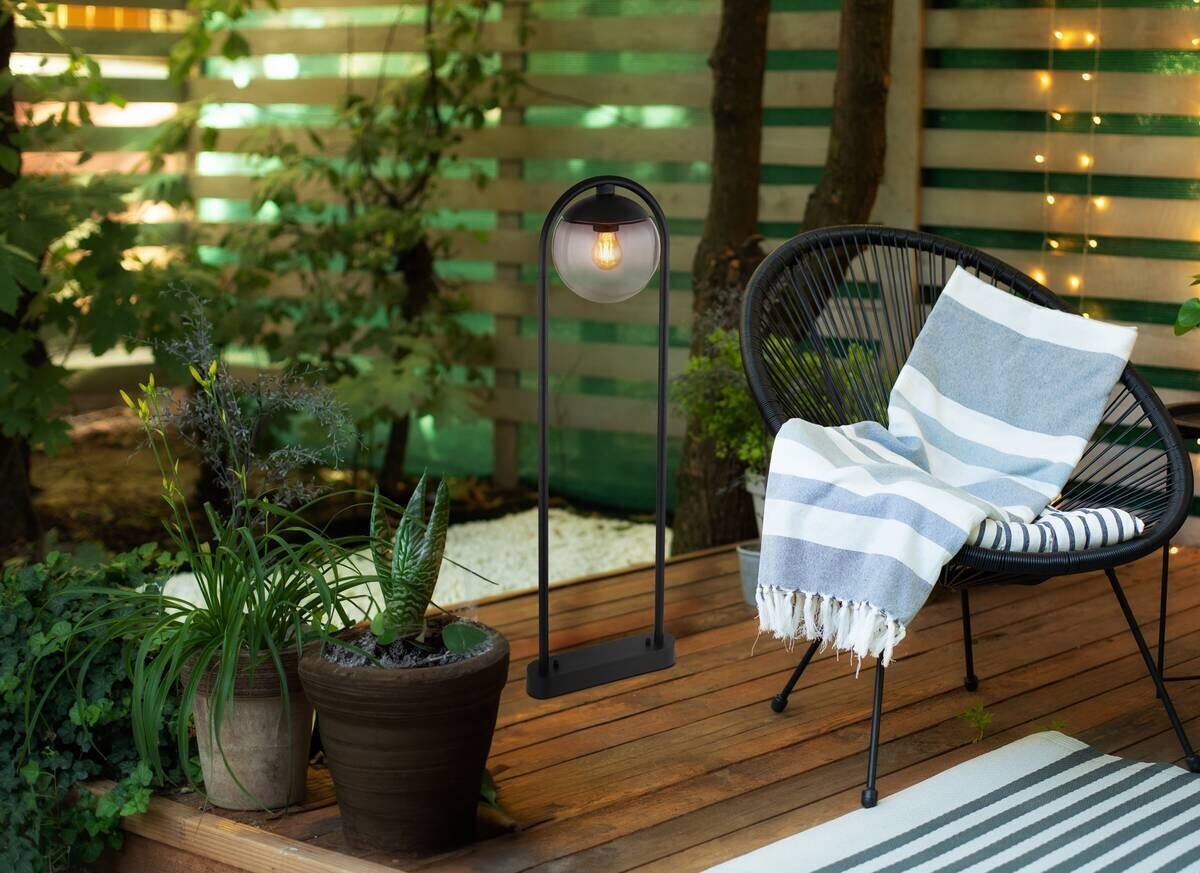 Außenleuchte schwarz H/D: ca. 100x32 cm