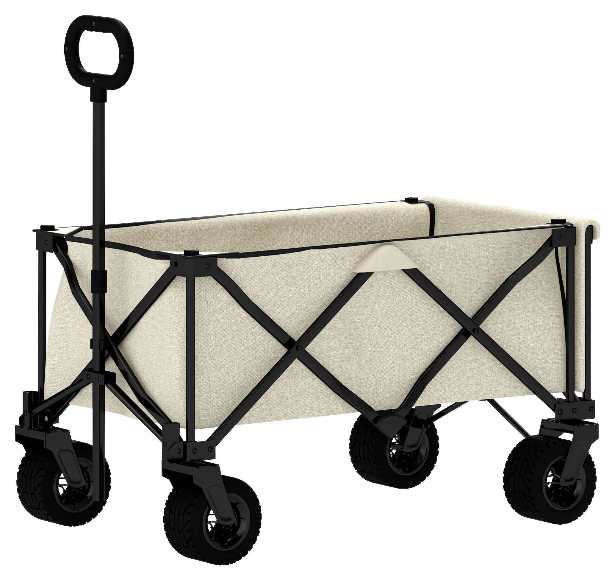 Outsunny Gartenwagen beige Polyester B/H/L: ca. 48x92x90 cm