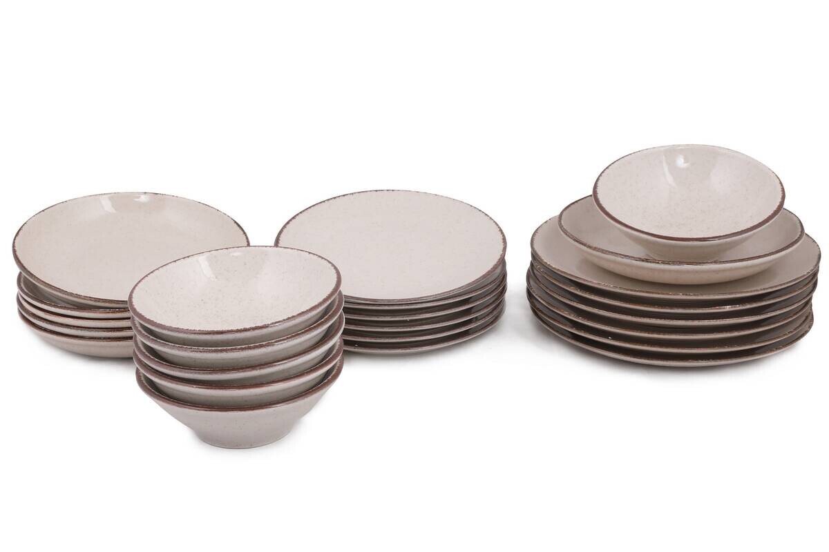 HermiaConcept Tafelservice Selene zimt Porzellan 24 tlg.