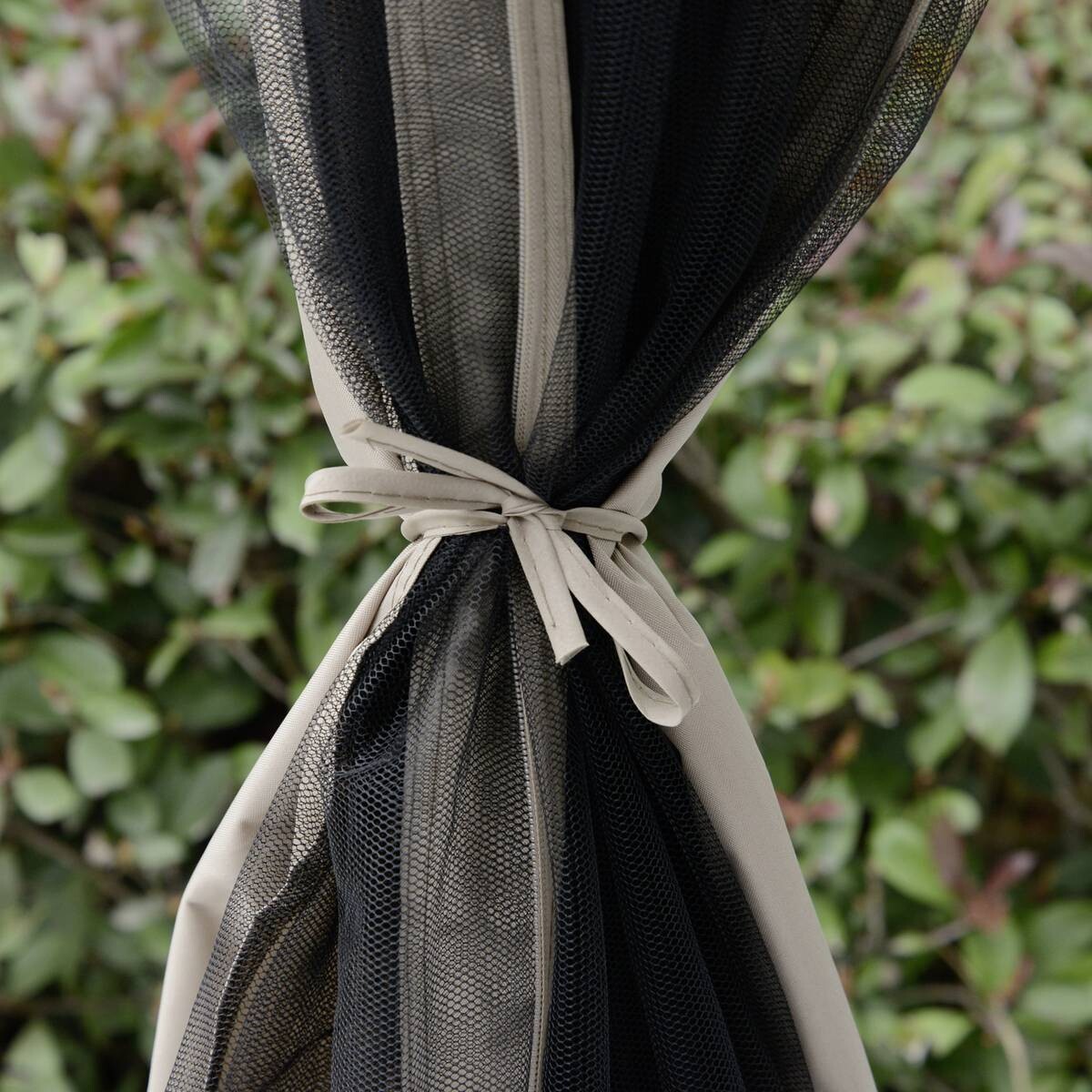 Outsunny Gartenpavillon beige Metall B/H/L: ca. 295x263x295 cm