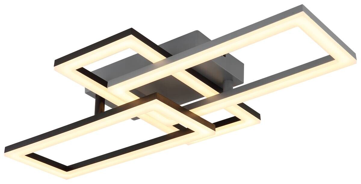 GLOBO LED-Deckenleuchte schwarz Opal grau Kunststoff B/H/T: ca. 34,1x9,3x61,4 cm