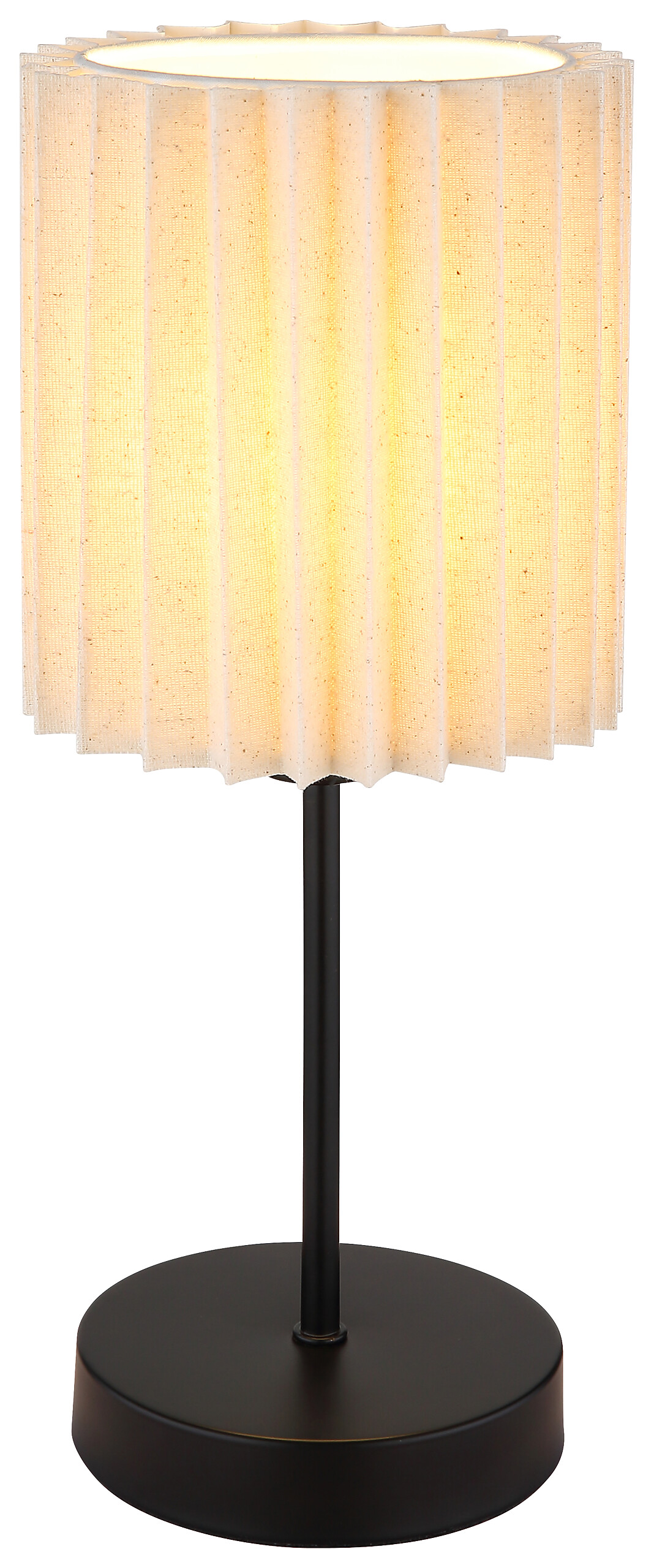 GLOBO Tischleuchte mattschwarz natur Textil Metall H/D: ca. 35x15 cm E14 1 Brennstellen