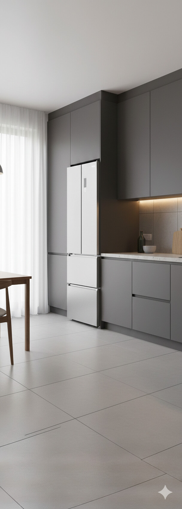 POCOline French-Door Kühl-/Gefrierkombination FD 185-395 EIXDNF Inox B/H/T: ca. 59,5x185x68 cm